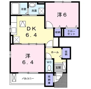 エムズ サニー ガーデンⅩⅢ【1階】の間取り