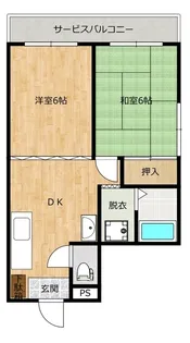 知手ロイヤルハイツ【305号室】の間取り