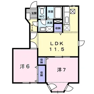 フォンテーヌ・Ⅱ【1階】の間取り