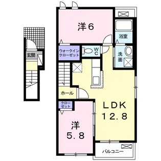 ショコレーヴⅡ【2階】の間取り