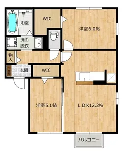 ヒルズ平泉B棟【202号室】の間取り