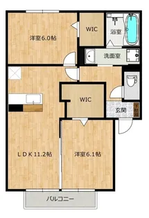 ヒルズ平泉B棟【203号室】の間取り