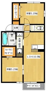 ヒルズ堀割【C201号室】の間取り