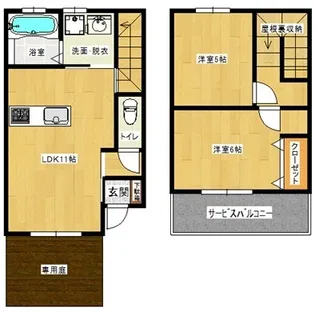 ココハイム【D号室】の間取り
