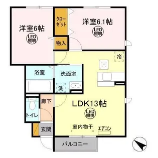 パークシティ土合 A【1階】の間取り