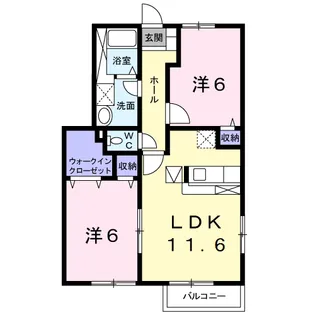 グラン ヴェルジェA【1階】の間取り