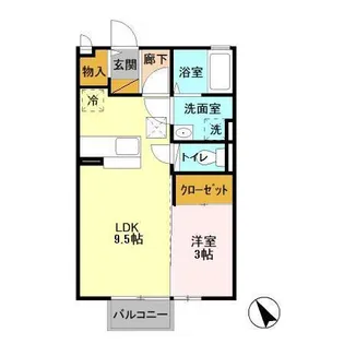 ユーメ・ハイム【1階】の間取り