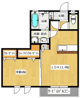 ヒルズ堀割【A205号室】の間取り