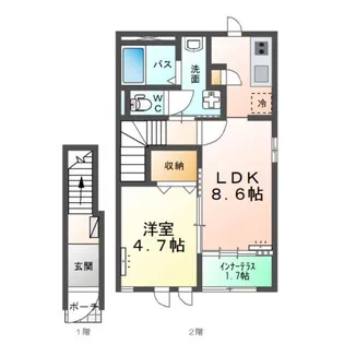マウントリバー Ⅰ【2階】の間取り