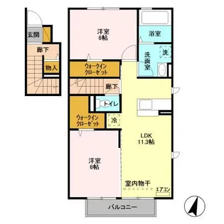 マーブル B【2階】の間取り