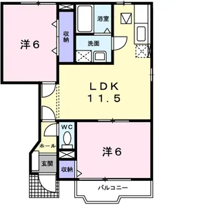 クレーデレ ドーノ ヨッシーⅡ【1階】の間取り