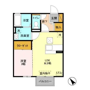 サングリエ B【1階】の間取り