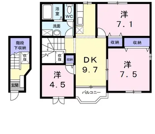 カーサ ラウレールⅡ【2階】の間取り