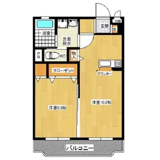 ヒルズ石塚【102号室】の間取り