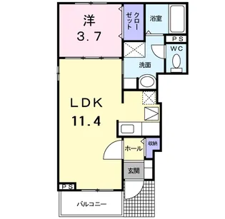 ベル・ソレイユⅠ【1階】の間取り
