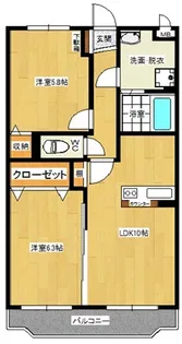 ヒルズ知手【107号室】の間取り