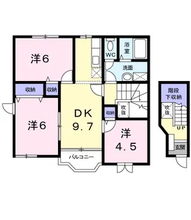 パレ・リヴィエールⅡ【2階】の間取り
