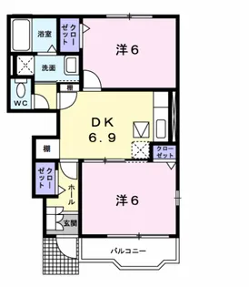デルソーレA【1階】の間取り