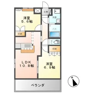 ふらわ〜ガーデン・波崎B【2階】の間取り