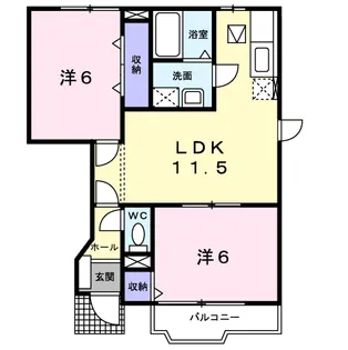 クラール・アイA【1階】の間取り