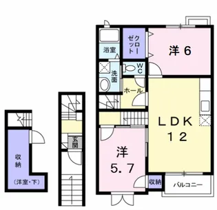 コンフォルターブルⅠ【2階】の間取り