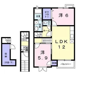ボンジュールⅡ【2階】の間取り