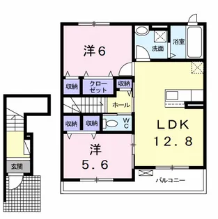 グランパレス カシマ Ⅰ【2階】の間取り