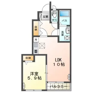 高尾崎 NEW TOWN La・Terre E【1階】の間取り