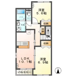 高尾崎 NEW TOWN La・Terre A【2階】の間取り