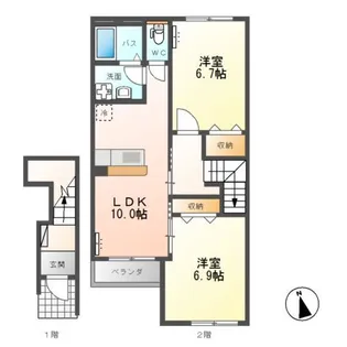 シエル ブルーム【2階】の間取り
