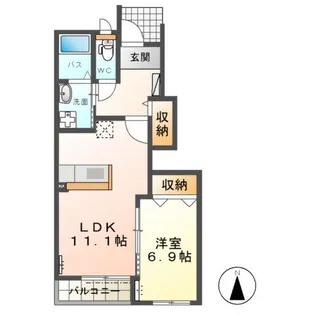 高尾崎 NEW TOWN La・Terre A【1階】の間取り