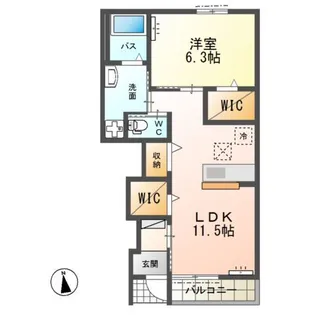 エクセルシオール【1階】の間取り