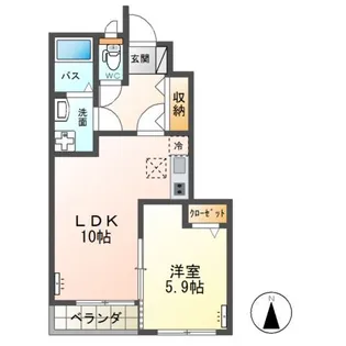 高尾崎 NEW TOWN La・Terre E【1階】の間取り