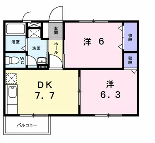 エスポワールA【1階】の間取り