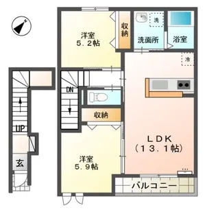 ベルメゾン【2階】の間取り