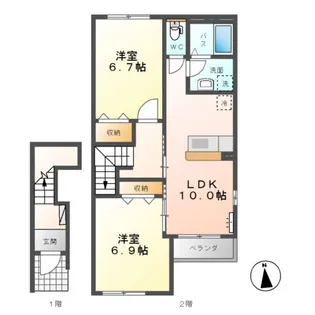 シエル ブルーム【2階】の間取り
