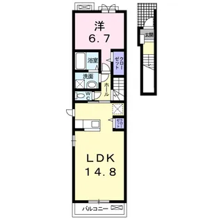 セカンドフルールKASHIMA【2階】の間取り