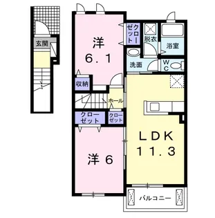 エルシェアートⅡ【2階】の間取り