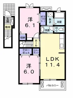 メゾン ブリーズ Ⅲ【2階】の間取り