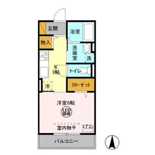 ヒル ヴァレイ B【3階】の間取り