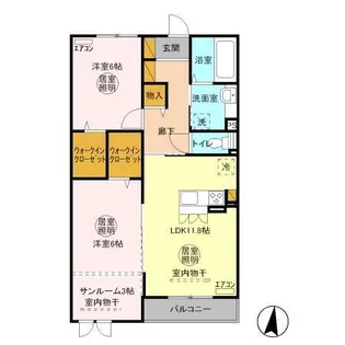 ラ・ドルチェヴィータ A【2階】の間取り