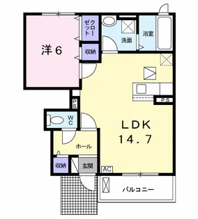 グランパレス カシマ Ⅰ【1階】の間取り