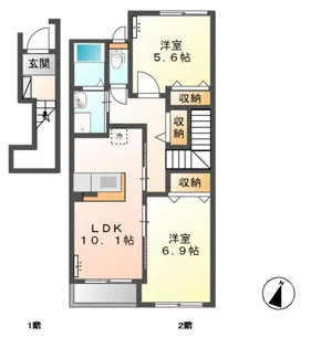 高尾崎 NEW TOWN La・Terre B【2階】の間取り