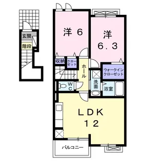 シンシアリー三笠Ⅰ【2階】の間取り