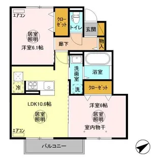 フォレストメゾン深芝【1階】の間取り