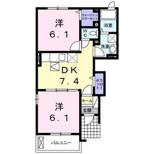 メゾンド・プラシード B【1階】の間取り