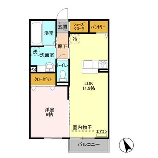 レガート大野原 A【2階】の間取り