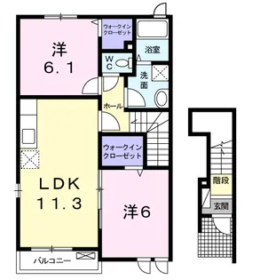 シャルロットⅣ【2階】の間取り