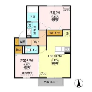 グラマードマレ A【203号室】の間取り