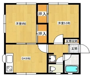 パレス鹿島【C201号室】の間取り